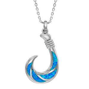 Opal Fish Hook Pendant