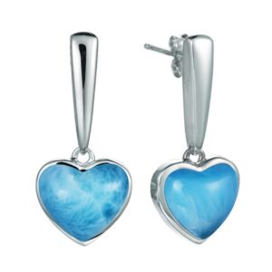 Larimar Heart Post Earrings
