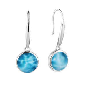 Larimar Circle Hook Earrings