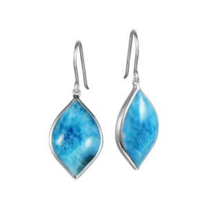 Larimar Tear Drop Hook Earrings