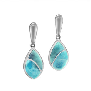Larimar Tear Drop Post Earrings