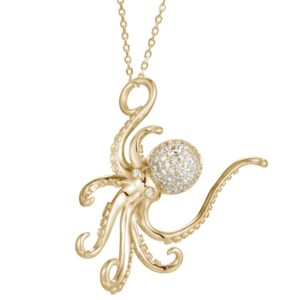 Pave Octopus Pendant