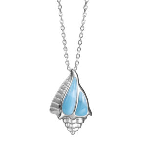 Larimar Conch Shell Pendant