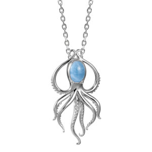 Larimar Octopus Pendant