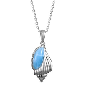 Larimar Conch Shell Pendant