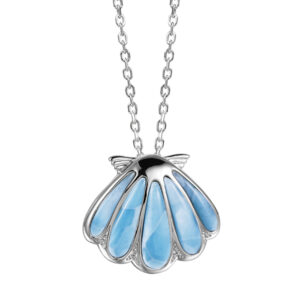 Larimar Sunshine Shell Pendant