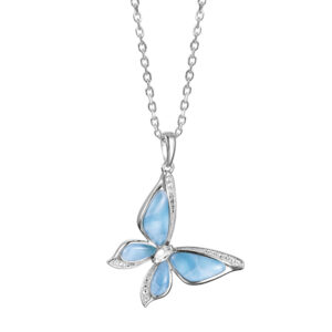 Larimar Butterfly Pendant
