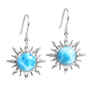Larimar Sun Hook Earrings