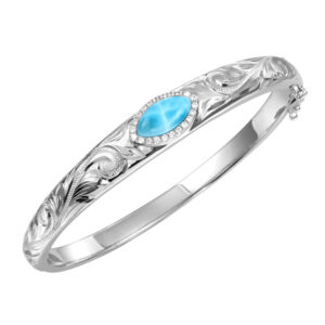 Larimar Tear Drop Bangle #3