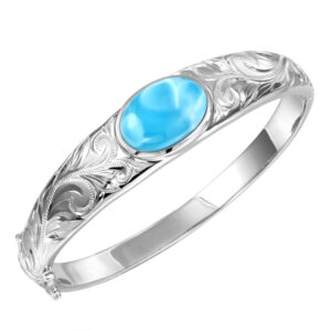 Larimar Horizontal Oval Bangle