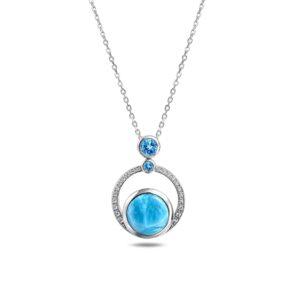Larimar Circle Pendant