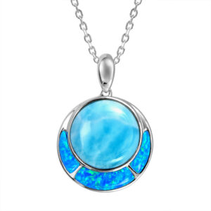 Larimar Circle Pendant