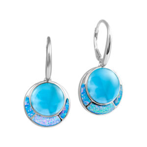 Larimar Circle Earrings