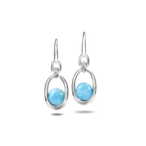 Larimar Oval Earrings