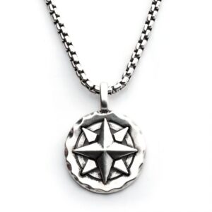 Oxidized Compass Pendant