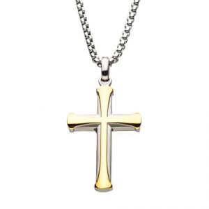 Stainless Steel Gold Plated Apostle Cross Pendant