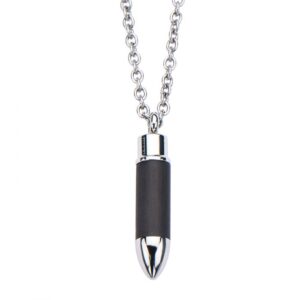 Stainless Steel and Carbon Graphite Bullet Pendant