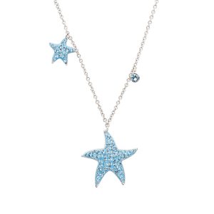 Crystal Aqua Starfish Necklace
