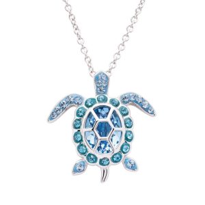 Crystal March Turtle Birthstone Pendant