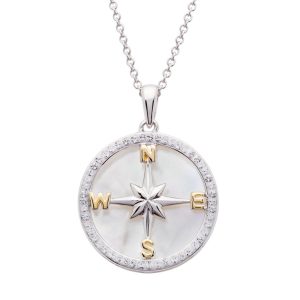 Mother of Pearl Compass Pendant
