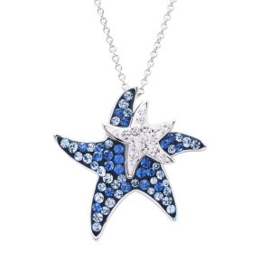 Blue Baby/Mom Starfish Pendant