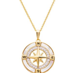 14kt Gold Vermeil Compass Necklace