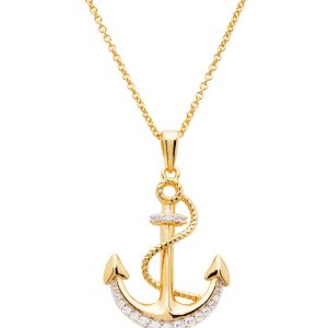 14kt Gold Vermeil Anchor Necklace