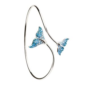 Crystal Whale Tail By-Pass Bangle