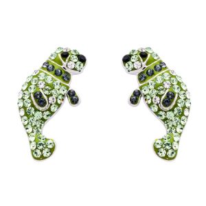Peridot Manatee Crystal Earrings