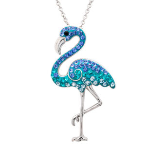 Blue Flamingo Crystal Necklace