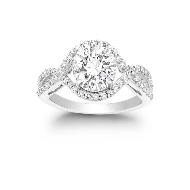 Large Cubic Zirconia Engagement Ring