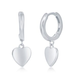 Heart Charm Huggie Hoop Earrings