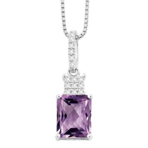 Rectangular Amethyst White Topaz Necklace