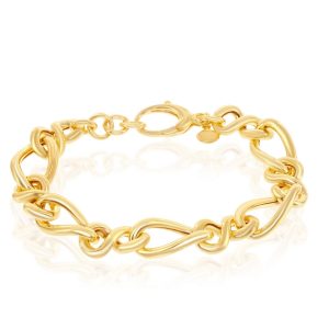 14K Gold Overlay, Alternating Infinity & Twisted Bracelet