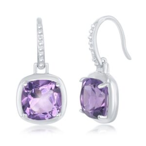 Amethyst Square Earrings