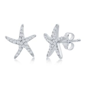 CZ Starfish Stud Earrings