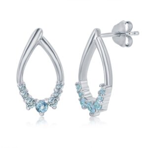 Pear-shaped Gemstone Earrings - Sky Blue Topaz