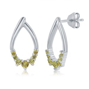 Pear-shaped Gemstone Earrings - Citrine