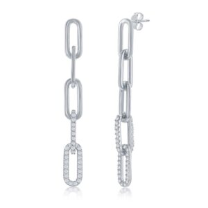 CZ Paperclip Earrings