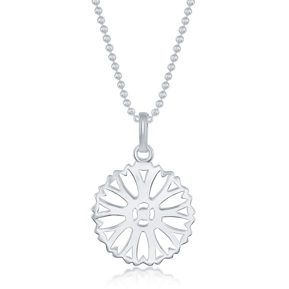 JewelryWe Ciondolo Croce Bossolo Con Catena Acciaio Inox 55 Cm, Uomo, Argento