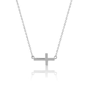 Small Sideways Cross Necklace
