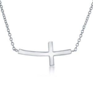 Curved Sideways Cross Necklace