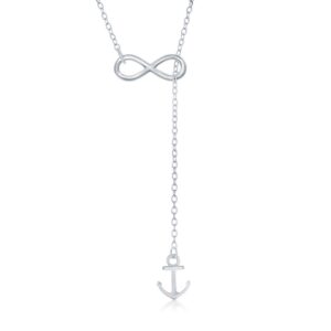 Infinity with Hanging Anchor Necklace