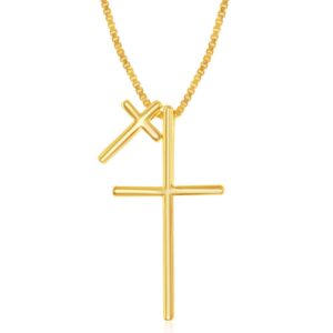 Double Cross Necklace - Gold Plated