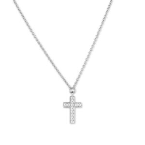 Small Micro Pave Cross Necklace