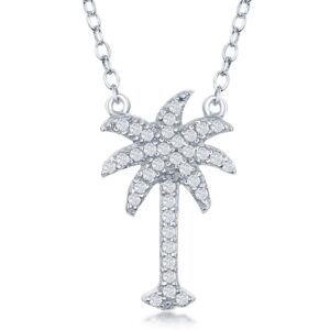 Cubic Zirconia Palm Tree Necklace