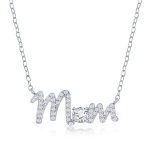 CZ 'Mom' Necklace