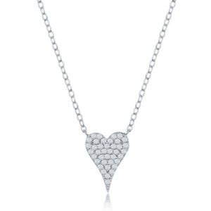 Micro Pave CZ Small Heart Necklace