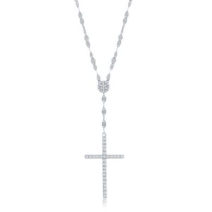 CZ Cross Mirror Chain Necklace