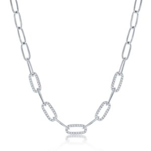 CZ Paperclip Necklace